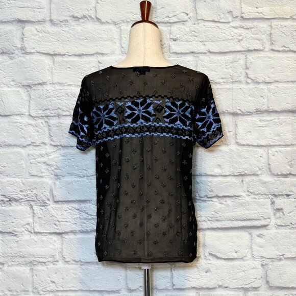 Gryphon Black Beaded Silk Top - Picture 2 of 9